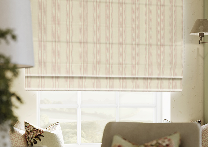 Trellis Prints, Noble Stripe Rosies Pink - Roman Blind - Image 5